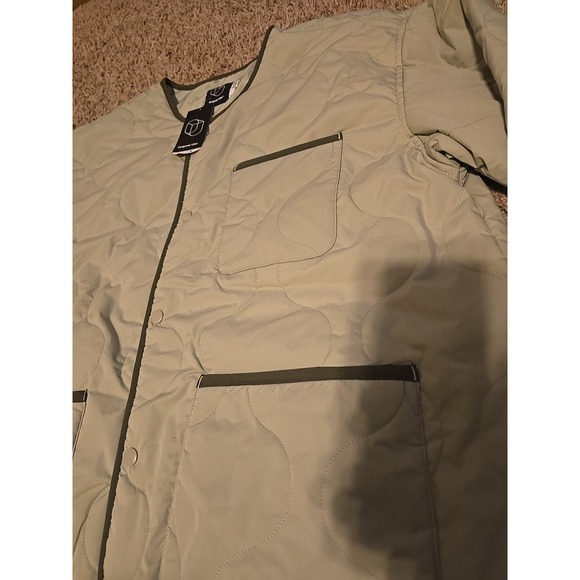 Original Use Green Sage Lightweight Quilted Shirt Jacket Large Pockets Front - Picture 3 of 7